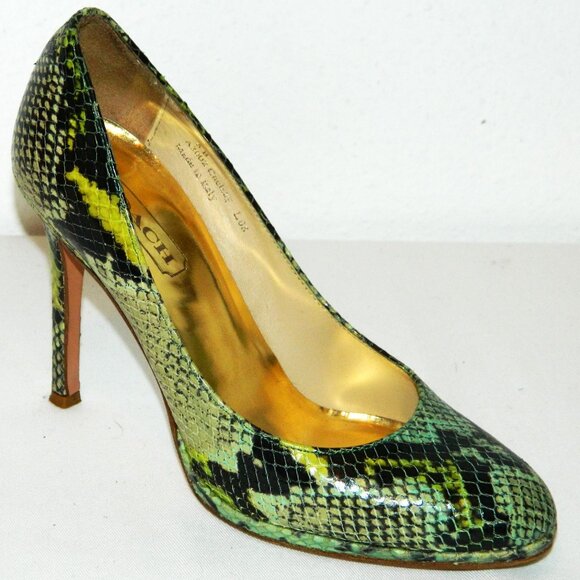 Coach Embossed Python Pumps - Picture 1 of 9